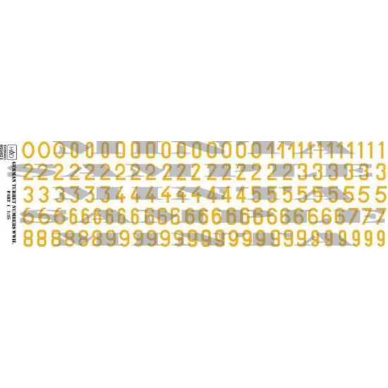 Had Models 035021 1/35 Decal For German Ww2 Numbers Part 1