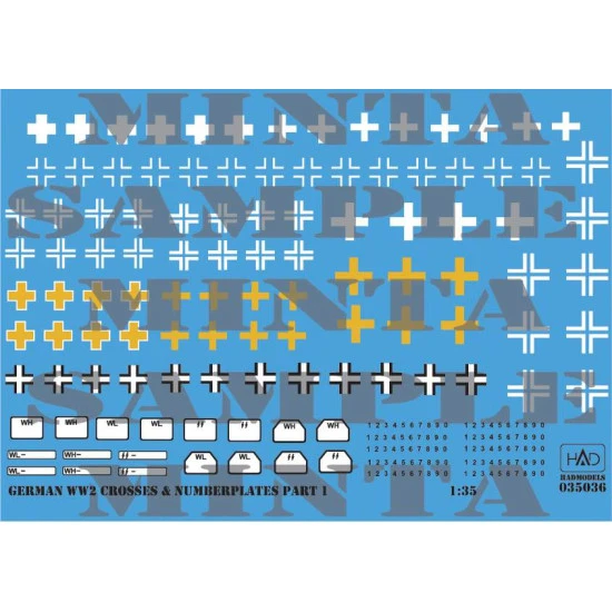 Had Models 035036 1/35 Decal For Ggerman Ww 2 Crosses Part 1 With Number Plates