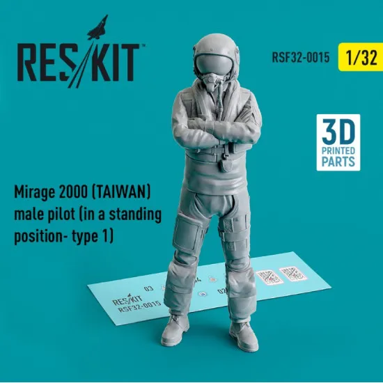 Reskit Rsf32-0015 1/32 Mirage 2000 Taiwan Male Pilot In A Standing Position Type 1 3d Printed