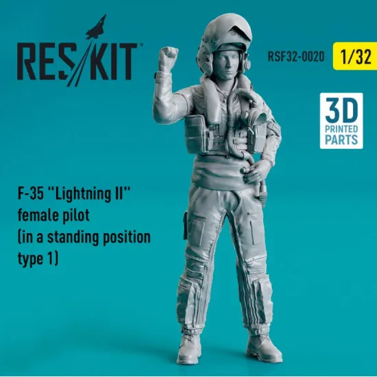 Reskit Rsf32-0020 1/32 F 35 Lightning Ii Female Pilot In A Standing Position Type 1 3d Printed