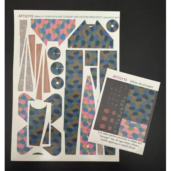 Aviattic Att32115 1/32 Fokker Ev/Dviii 4 Colour Lozenge Factory Fresh X 1 Sets