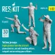 Reskit Rsf32-0025 1/32 Yellow Jersey Right Position From The Aircraft Plane Director Aircraft Handling Officer Catapult And Arresting Gear Officers 4 Pcs 3d Printed