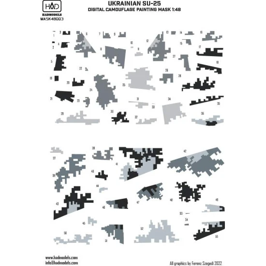 Had Models M48003 1/48 Painting Mask For Su-25 Ukrainian Digital Camouflage