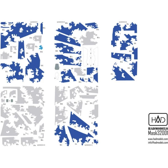 Had Models M32001 1/32 Painting Mask For Su-27 B Ukrainian Digital Camouflage