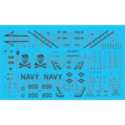 Had Models 48197 1/48 Decal For F-14a Vf-84 Jolly Rogers 1986 Low Visibility With Stencils
