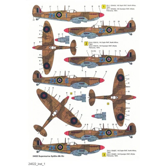 Techmod 24022 1/24 Decal For Supermarine Spitfire Mkixc Accessories For Aircraft
