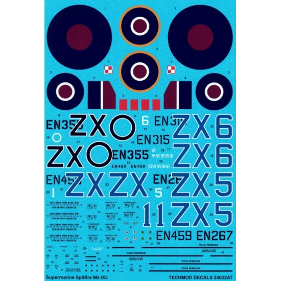 Techmod 24022 1/24 Decal For Supermarine Spitfire Mkixc Accessories For Aircraft