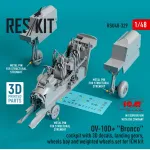 Reskit Rsu48-0329 1/48 Ov 10d Bronco Cockpit With 3d Decals Landing Gears Wheels Bay And Weighted Wheels Set For Icm Kit 3d Printed