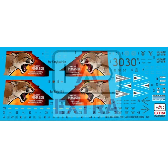 Had Models E481006 1/48 Decal For Jas-39 Gripen Tigermeet 2023 Hunaf