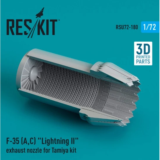 Reskit Rsu72-0180 1/72 F 35 A C Lightning Ii Exhaust Nozzle For Tamiya Kit 3d Printed