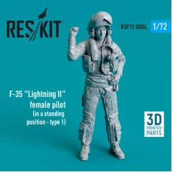 Reskit Rsf72-0004 1/72 F35 Lightning Ii Female Pilot In A Standing Position Type 1 3d Printed