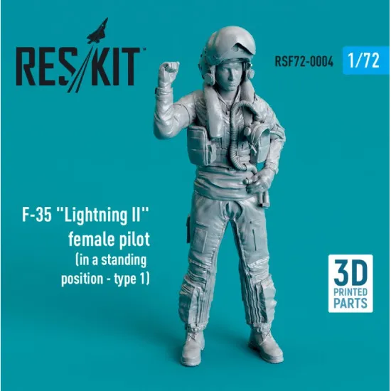 Reskit Rsf72-0004 1/72 F35 Lightning Ii Female Pilot In A Standing Position Type 1 3d Printed