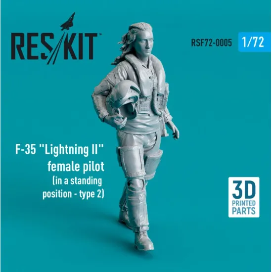 Reskit Rsf72-0005 1/72 F35 Lightning Ii Female Pilot In A Standing Position Type 2 3d Printed