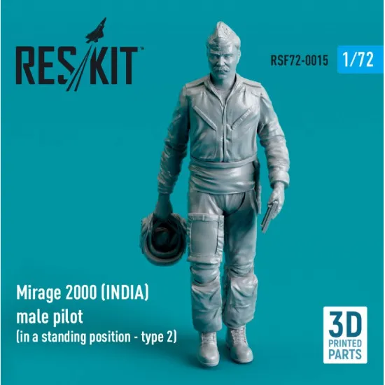 Reskit Rsf72-0015 1/72 Mirage 2000 India Male Pilot In A Standing Position Type 2 3d Printed