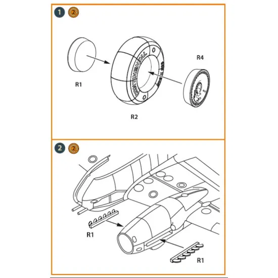 Clear Prop 72113 1/72 Me410 B 1 U2 U4 R4 Wheel Set And Exhausts Resin Model