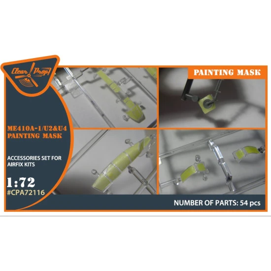 Clear Prop 72116 1/72 Me410 B1.u2.u4.r4 Painting Mask On Yellow Kabuki Paper For Airfix Kit