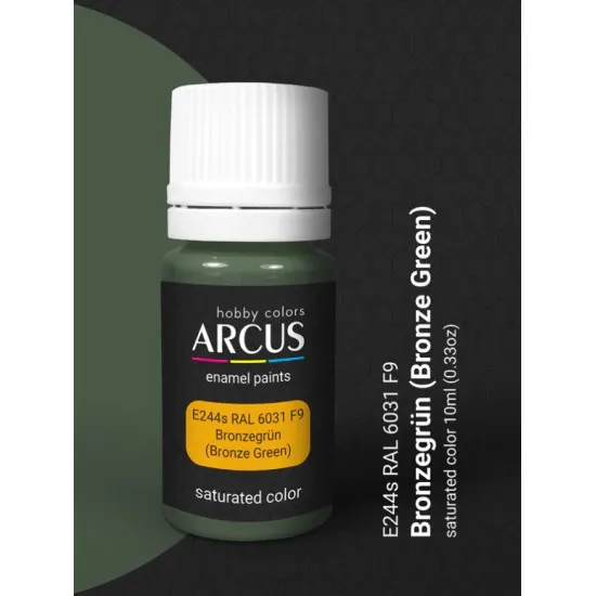 Arcus 244 Enamel Paint Ral 6031 F9 Bronzegrun Saturated Color 10ml