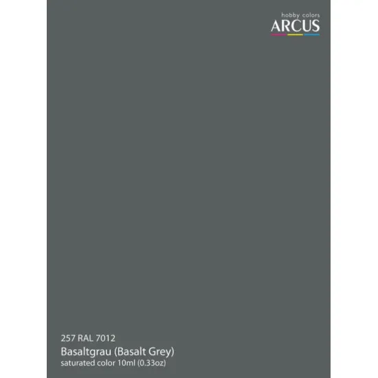 Arcus A257 Acrylic Paint Ral 7012 Basaltgrau Saturated Color 10ml