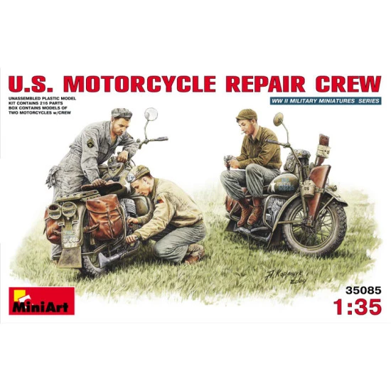 U.S. Motorcycle repair crew 1/35 Miniart 35101 U.S. Motorcycle repair crew 1/35 Miniart 35101