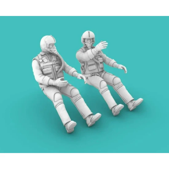 Rise144 Models Rm48006 1/48 Vietnam Era Pilots Sitting, Set No 2 2x Pilots