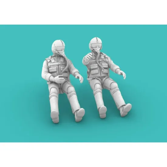 Rise144 Models Rm32001 1/32 Vietnam Era Pilots Sitting, Set No 1 2x Pilots