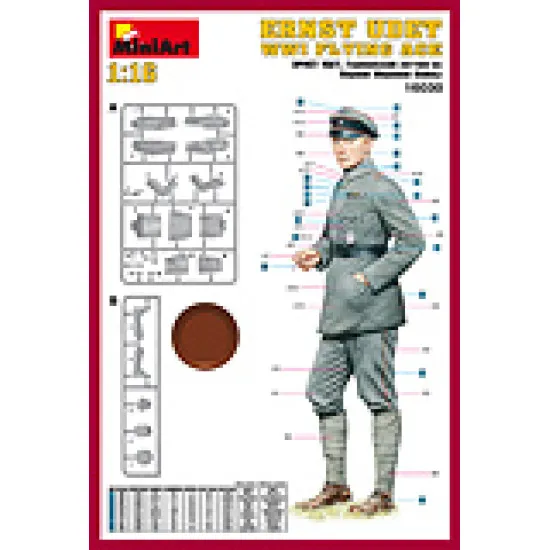 ERNST UDET WW I FLYING ACE PLASTIC MODEL KIT SCALE 1/16 MINIART 16030 ERNST UDET WW I FLYING ACE PLASTIC MODEL KIT SCALE 1/16 MINIART 16030