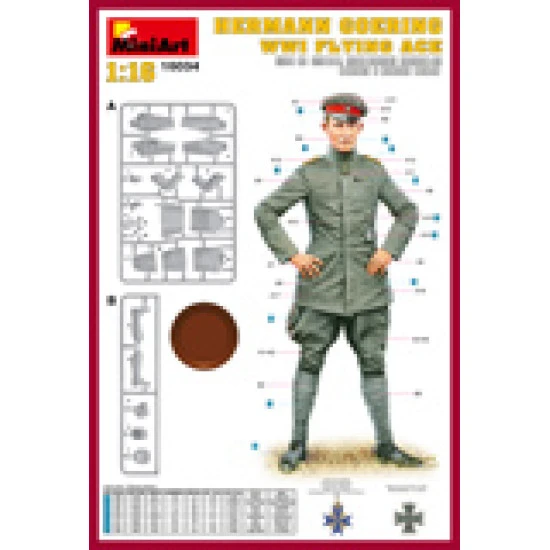 HERMANN GOERING WWI FLYING ACE PLASTIC MODEL KIT SCALE 1/16 MINIART 16034 HERMANN GOERING WWI FLYING ACE PLASTIC MODEL KIT SCALE 1/16 MINIART 16034