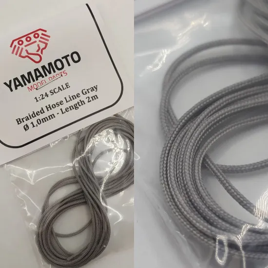 Yamamoto Ymptun67 1/24 Braided Hose Line Gray 1mm 2m Upgrade
