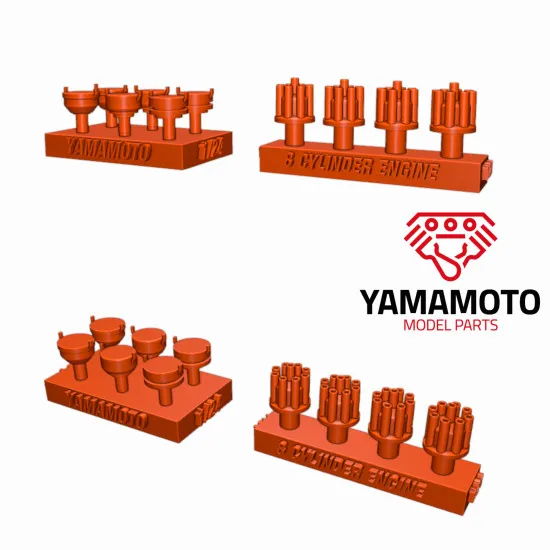 Yamamoto Ymptun72 1/24 Set Of 4 Distributors For 8 Cylinder Engines Upgrade Kit
