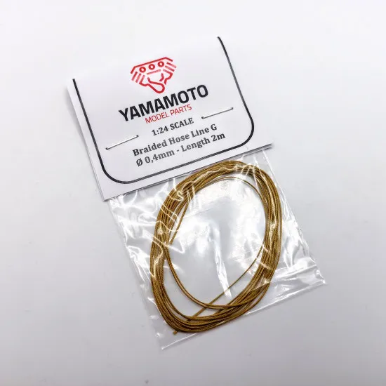 Yamamoto Ymptun76 1/24 Braided Hose Line Gold 0,4mm 2m Upgrade Kit