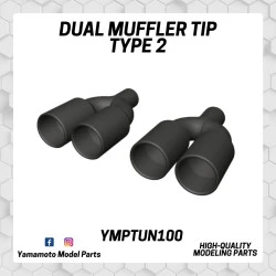Yamamoto Ymptun100 1/24 Dual Muffler Tip Type 2