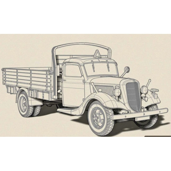 Ace 72585 1/72 German V 8 Model 51 Truck Plastic Model Kit