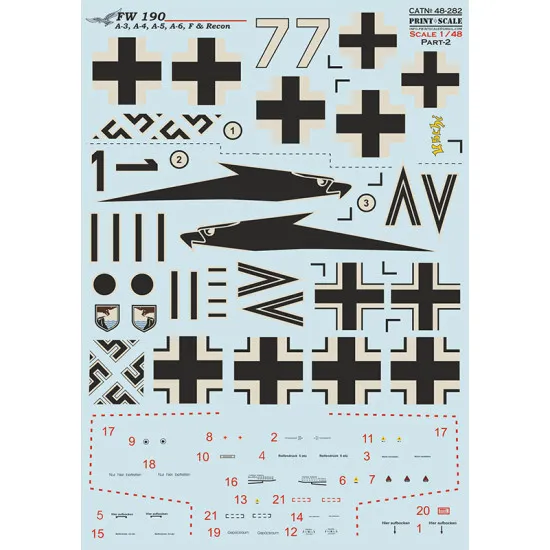 Print Scale 48-282 1/48 Fw 190 A3 A4 A5 A6 F Recon Part 2