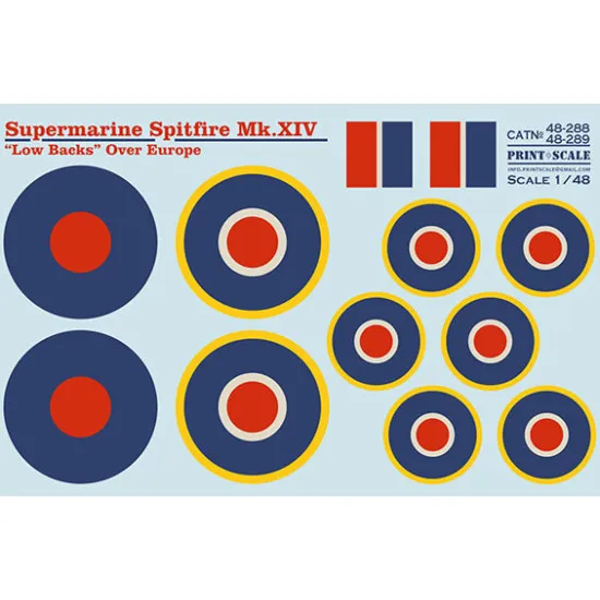 Print Scale 48-288 1/48 Spitfire Xiv Low Backs Part 1 The Complete Set 1.5 Leaf