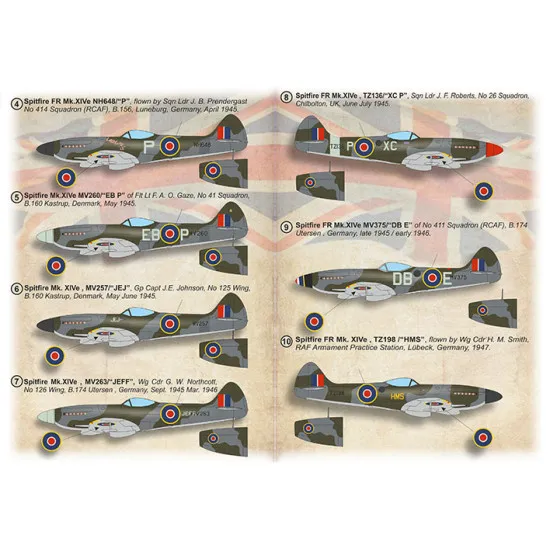 Print Scale 72-516 1/72 Supermarine Spitfire Xiv Low Backs Over Europe