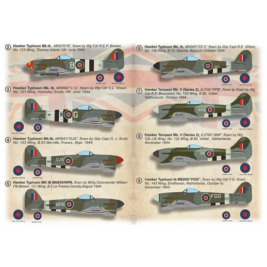 Print Scale 72-518 1/72 Personal Storms Wings Commander Typhoons And Tempest 2nd Taf