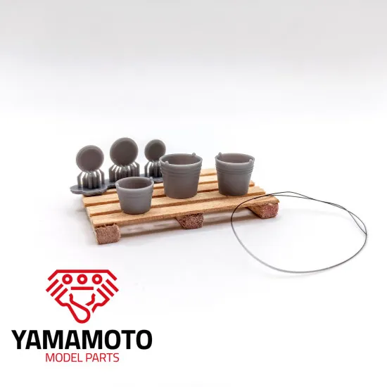 Yamamoto Ympgar19 1/24 Garage Set 5 Buckets Accessories Resin Kit