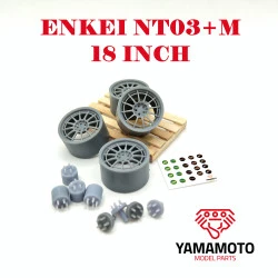 Yamamoto Ymprim10 1/24 Resin Wheels Enkei Nt03 And M 18inch, Adapters, Decals