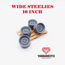 Yamamoto Ymprim11 1/24 Resin Wheels Wide Steelies 16inch Adapters