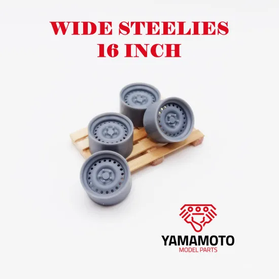 Yamamoto Ymprim11 1/24 Resin Wheels Wide Steelies 16inch Adapters