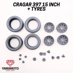 Yamamoto Ymprim15 1/24 Resin Wheels Cragar 397 15inch And Tyres