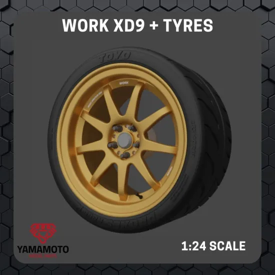 Yamamoto Ymprim17 1/24 Resin Wheels Work Xd9 18inch V2 Prokit And Tyres