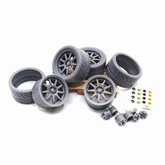 Yamamoto Ymprim17 1/24 Resin Wheels Work Xd9 18inch V2 Prokit And Tyres