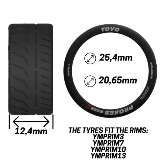 Yamamoto Ymprim19 1/24 Resin Wheels Semi Slick Tyres Type 1 For Our 18inch Rims