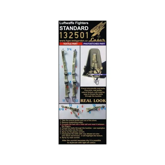 Hgw 132501 1/32 Seatbelts For Luftwaffe Fighters Standard Accessoreis For Aircraft