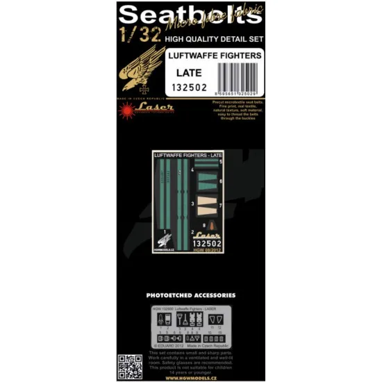 Hgw 132502 1/32 Seatbelts Luftwaffe Fighters Late Accessoreis For Aircraft