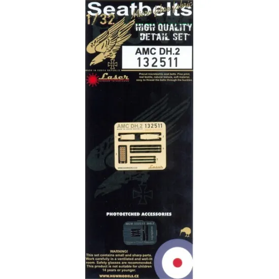 Hgw 132511 1/32 Seatbelts For Amc Dh.2 Accessoreis For Aircraft