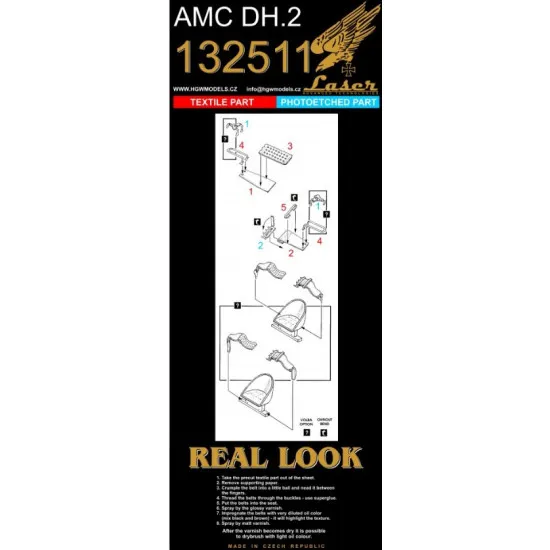 Hgw 132511 1/32 Seatbelts For Amc Dh.2 Accessoreis For Aircraft