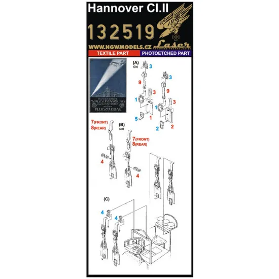 Hgw 132519 1/32 Seatbelts For Hannover Ci.ii Accessoreis For Aircraft