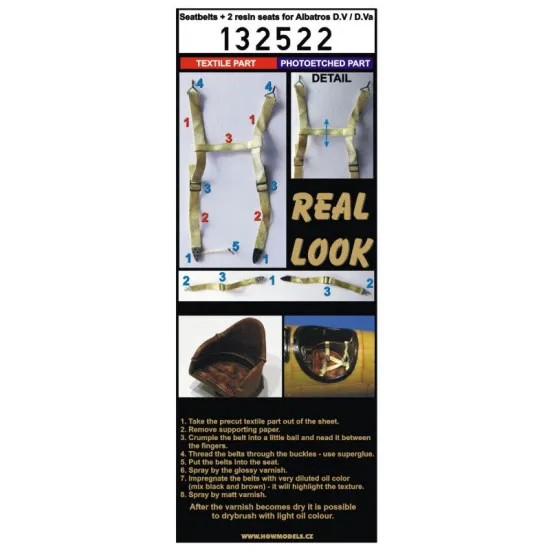 Hgw 132522 1/32 Seatbelts And Seats For Albatros D.v And D.va